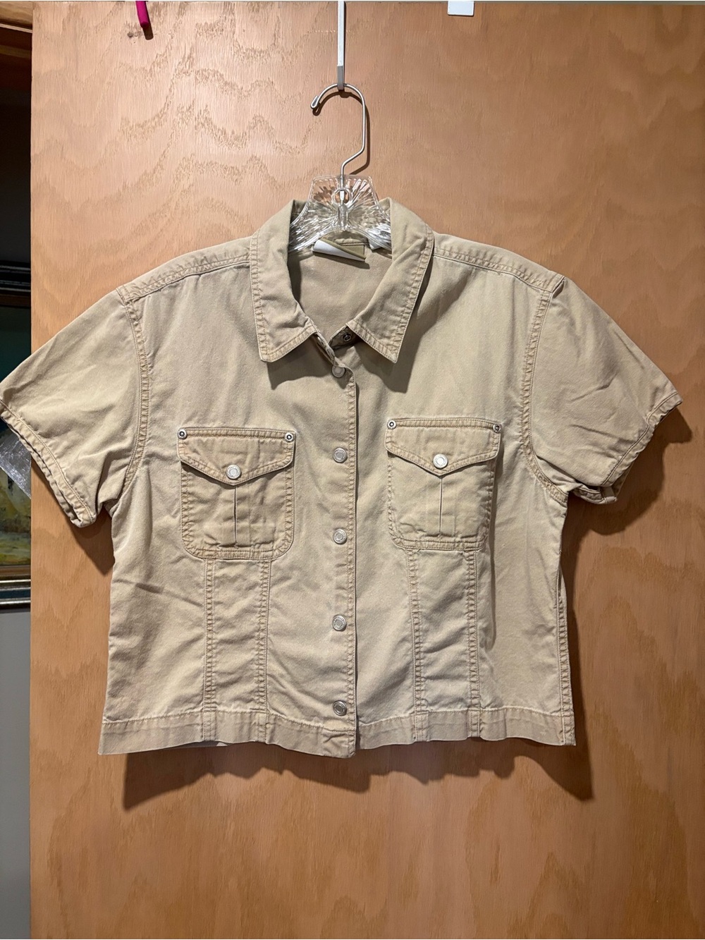 Liz Claiborne khaki shirt sleeve jacket